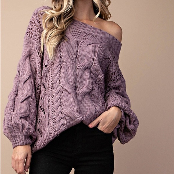 Din & Louie Sweaters - LAST 1️⃣ Cable detailed puff sleeves sweater